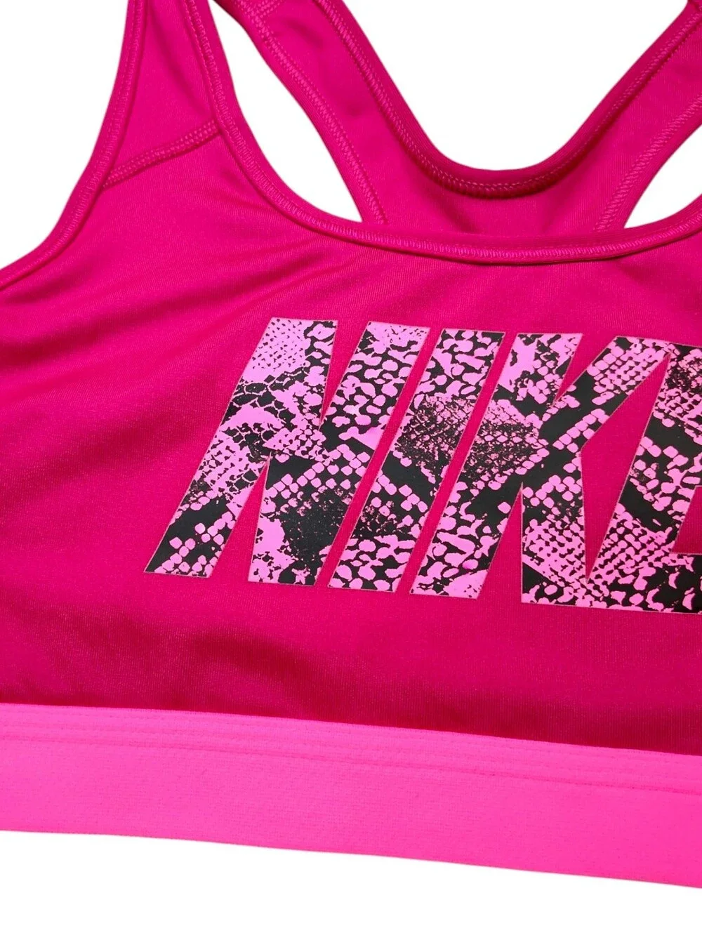 Nike Dri-FIT Pink Graphic Sports Bra – Women's Large